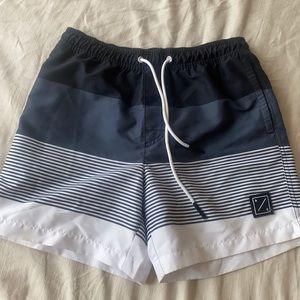 American Eagle 5 inch Striped Swim trunks